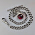 Circa 1900 British antique sterling silver Albert chain 28g claw and bowl fob