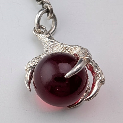 Circa 1900 British antique sterling silver Albert chain 28g claw and bowl fob