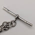 Circa 1900 British antique sterling silver Albert chain 28g claw and bowl fob