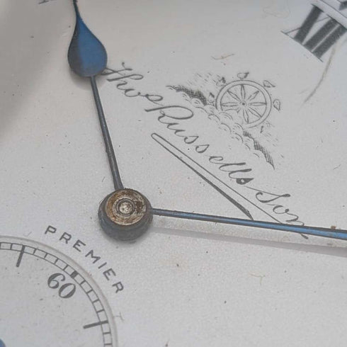 1920s British antique Russell pocket watch, gold plated hunter case, in good working order