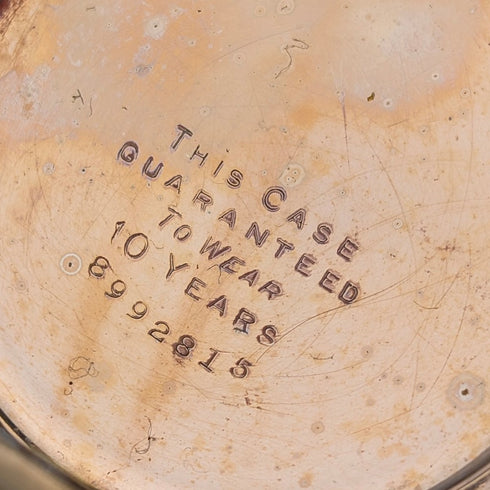 1920s British antique Russell pocket watch, gold plated hunter case, in good working order