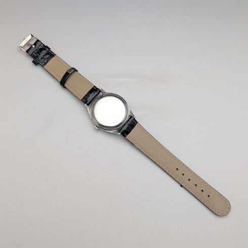 1945 Omega 2421/1 Men's Automatic Watch Cal28.10RA Black Dial 35mm Stainless Steel Case Good Working Condition