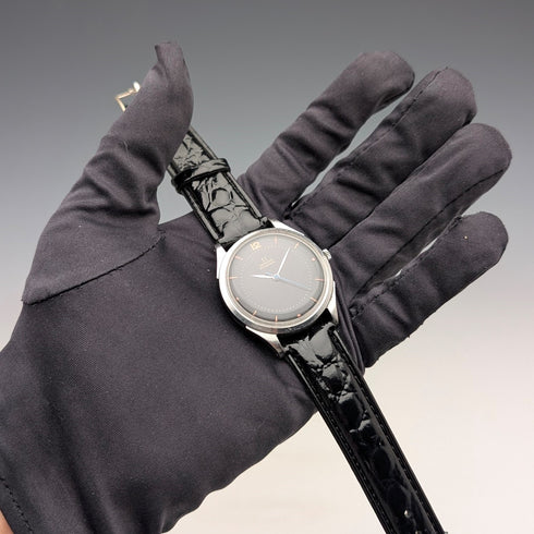 1945年 歐米茄 2421/1 男士用 自動上鍊腕錶 Cal28.10RA 黑色錶盤 35mm不鏽鋼錶殼 運作良好