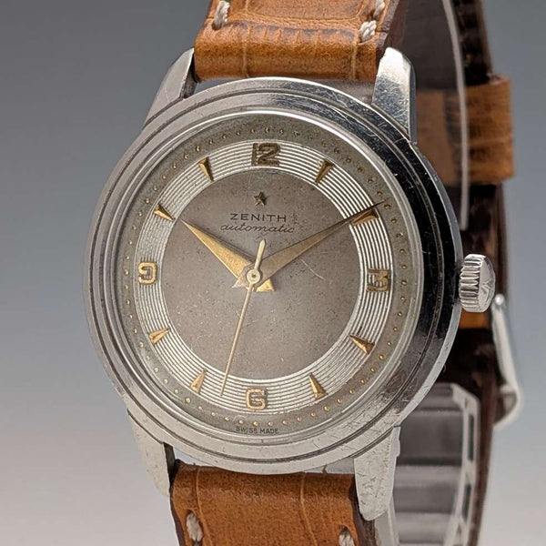1950年代左右 Zenith 紳士用 自動上鍊腕錶 Cal133 35mm不鏽鋼錶殼 運作良好