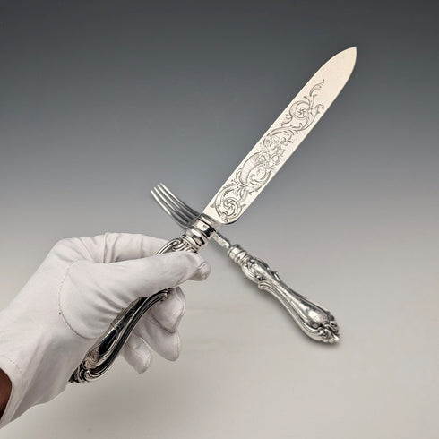 1856 年英國古董純銀餐具一對總重 174 克 Martin Hall