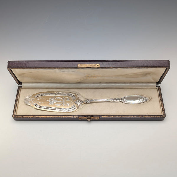 Circa 1900 French antique 950 silver pastry server 109g Eugene Lefebvre with case