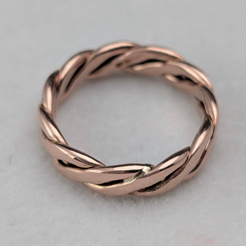 英國復古珠寶 9ct 金玫瑰金螺旋戒指 3g(8-9 號)戒指