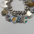 1965 British Vintage Sterling Silver Charm Bracelet 74g WJS