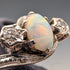 古董 K18 金戒指蛋白石和鑽石(8 號)戒指