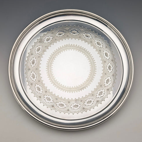 1898 年英國古董鍍銀薩爾瓦直徑 31 公分埃爾金頓