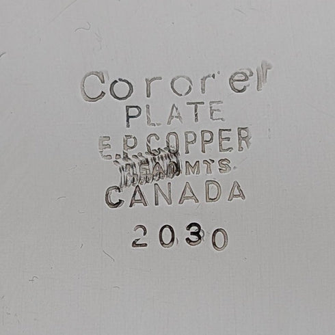 加拿大復古鍍銀圓形無腳薩爾瓦直徑 37 厘米