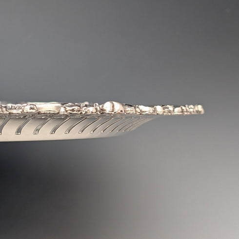 加拿大復古鍍銀圓形無腳薩爾瓦直徑 37 厘米