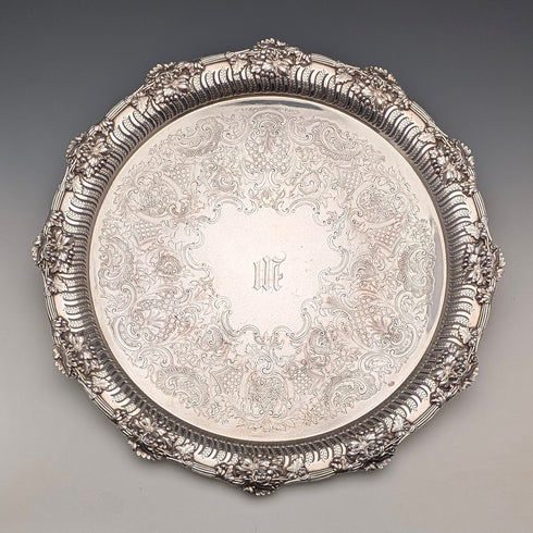 英國復古鍍銀圓腿薩爾瓦直徑36厘米