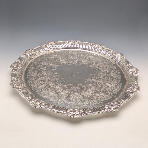 英國復古鍍銀圓腿薩爾瓦直徑36厘米