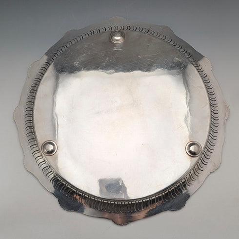 英國復古鍍銀圓腿薩爾瓦直徑36厘米