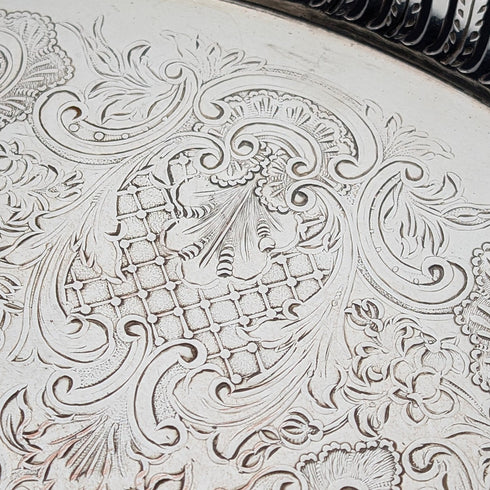 英國復古鍍銀圓腿薩爾瓦直徑36厘米