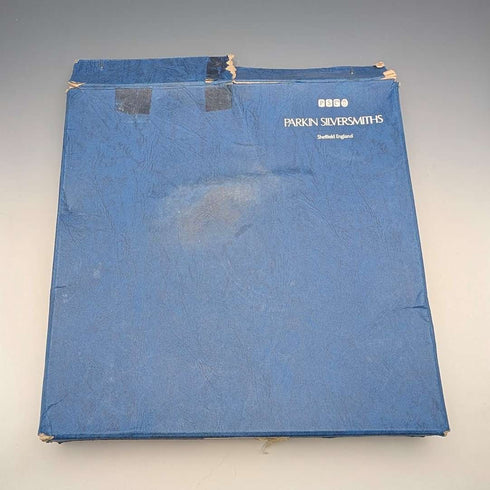 Vintage British silver plated octagon dish Parkin in box