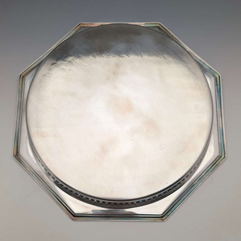 Vintage British silver plated octagon dish Parkin in box