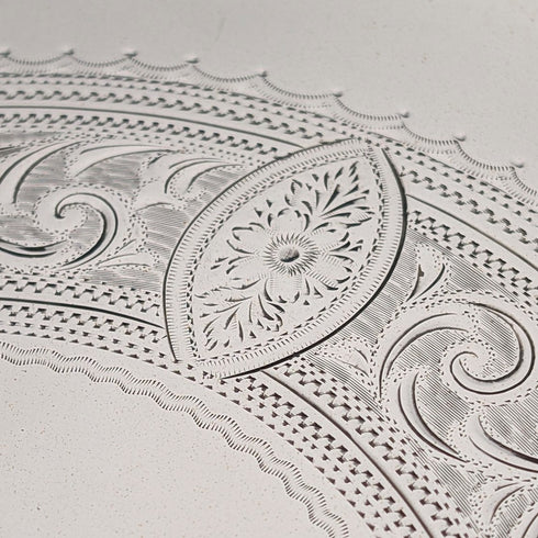 1908 年英國古董純銀藥膏直徑 30 公分 624 克 William Devenport