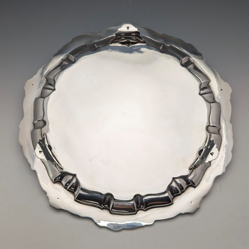 1908 年英國古董純銀藥膏直徑 30 公分 624 克 William Devenport