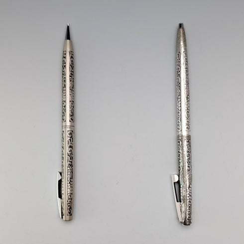 美國復古 Schafer 純銀自動鉛筆/原子筆套裝附盒