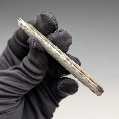 1883 British antique white mother-of-pearl handle, pure silver blade penknife, William Morton