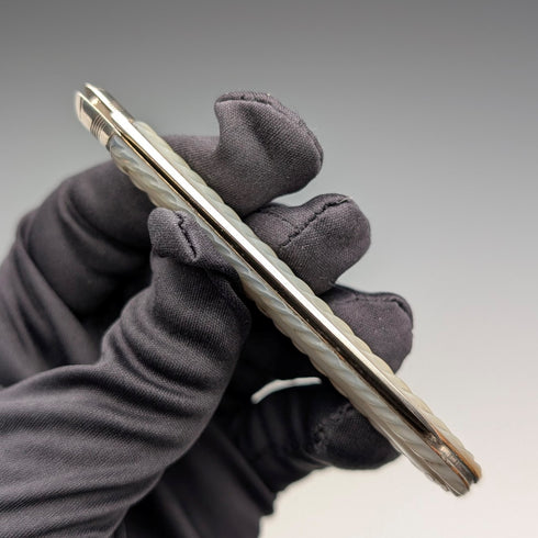 1883 British antique white mother-of-pearl handle, pure silver blade penknife, William Morton