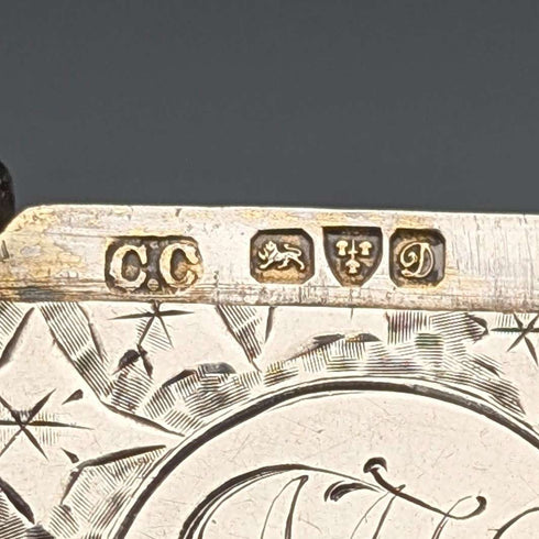 約 1900 年英國古董純銀 Albert 鏈 80 克配有純銀 Vesta 錶殼