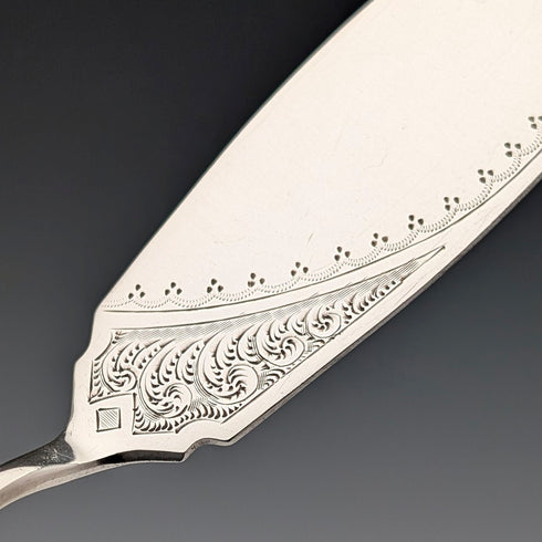 英国アンティーク シルバープレート製 デザートカトラリートリオ Barker Brothers ケース入