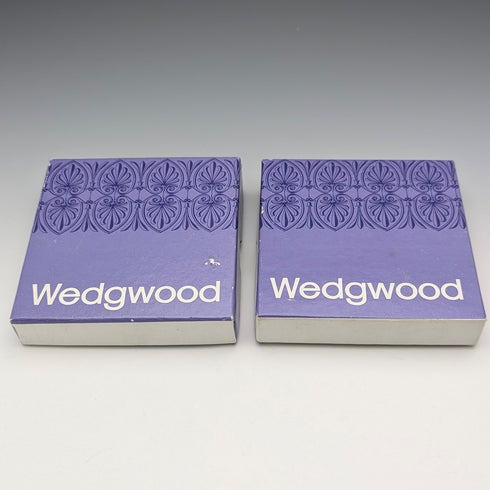 英国ヴィンテージ ウェッジウッド ジャスパーウェア製 ピンディッシュペア ペールブルー