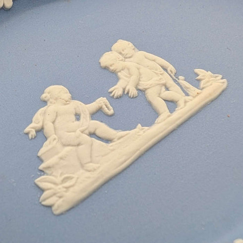 British Vintage Wedgwood Jasperware Pintish Pair, Pale Blue