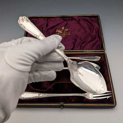 英國古董鍍銀甜點套裝 Mappin&Webb 含盒