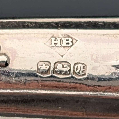 1973 年英國復古純銀手柄沙漠叉 x6 哈里森兄弟帶盒