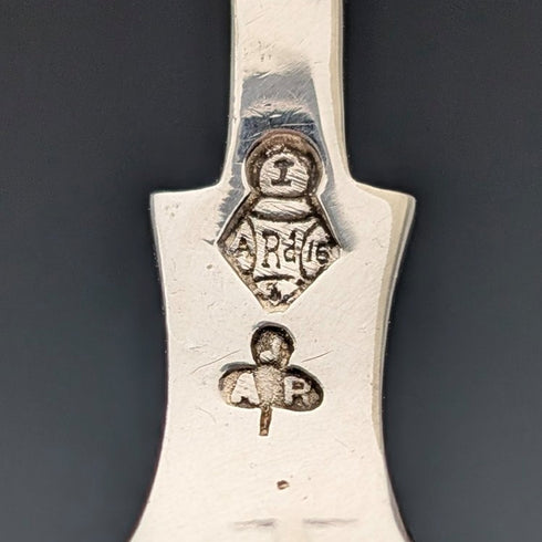 約 1850 年英國古董鍍銀甜點湯匙 x12 Jehoiada Alsop Rhodes 含盒