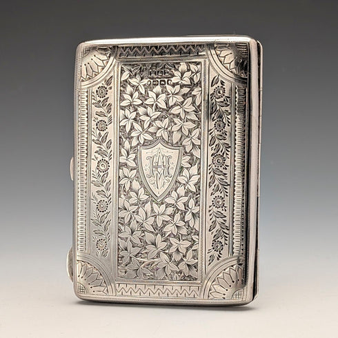 1889 英國古董純銀雙門卡包 73 克 Minshull & Latimer