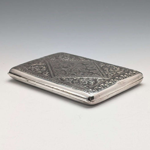 1889年 英国アンティーク 純銀製 両開き型 カードケース 73g Minshull & Latimer