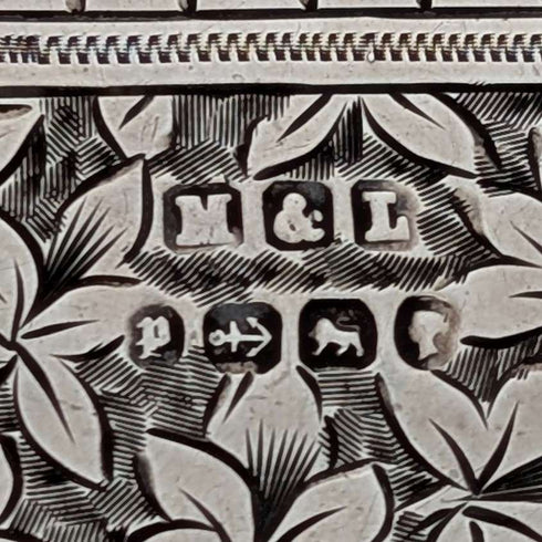 1889年 英国アンティーク 純銀製 両開き型 カードケース 73g Minshull & Latimer