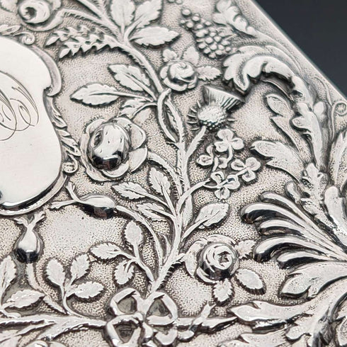 1837年 英国アンティーク 純銀製 カードケース 63g Gervase Wheeler