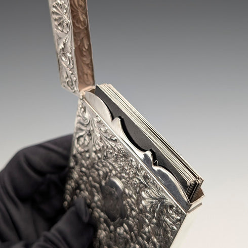 1837年 英国アンティーク 純銀製 カードケース 63g Gervase Wheeler