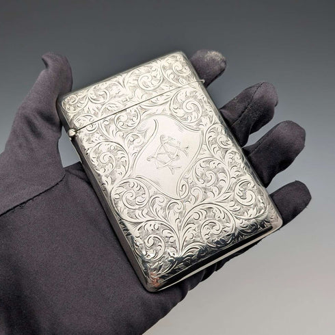 1902年 英国アンティーク 純銀製 カードケース 81g Joseph Rodgers