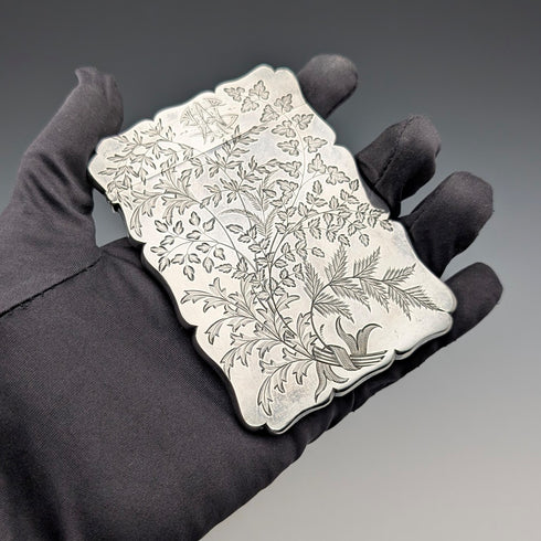 1899年 英国アンティーク 純銀製 カードケース 64g Robert Thornton