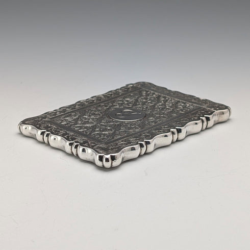 1884年 英国アンティーク 純銀製 カードケース 56g George Unite