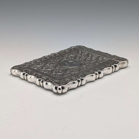 1884年 英国アンティーク 純銀製 カードケース 56g George Unite