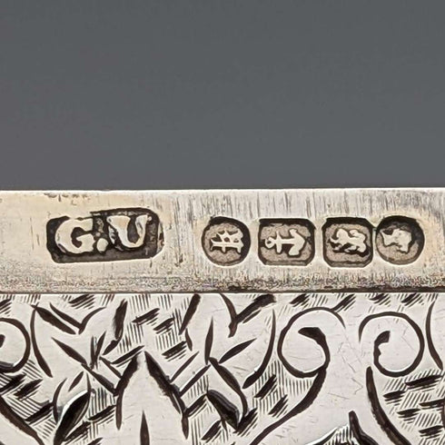 1884年 英国アンティーク 純銀製 カードケース 56g George Unite