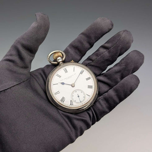 1903年 英国アンティーク ジョン・ベネット 懐中時計 銀側オープンフェース 動作良好