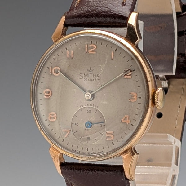 1960年代頃 英国ヴィンテージ スミス 腕時計 SMITH DeLux 15石機械式 動作良好