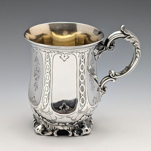 1864年 英国アンティーク 純銀製 マグカップ 131g Edward & John Barnard