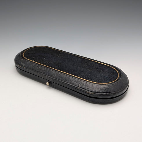 Mid-19th Century British Antique Silver Plated Christening Cutlery Pair in Case by Thomas Wilkinson