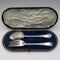 Mid-19th Century British Antique Silver Plated Christening Cutlery Pair in Case by Thomas Wilkinson