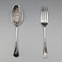 Mid-19th Century British Antique Silver Plated Christening Cutlery Pair in Case by Thomas Wilkinson